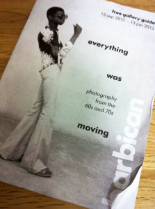 Front cover of the free guide to the Barbican Exhibition Everything was Moving